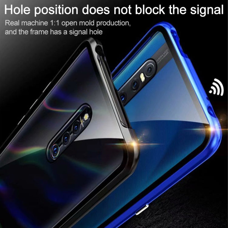 Ultra Slim Double Sides Magnetic Adsorption Angular Frame Tempered Glass Magnet Flip Case for Vivo X27 Pro