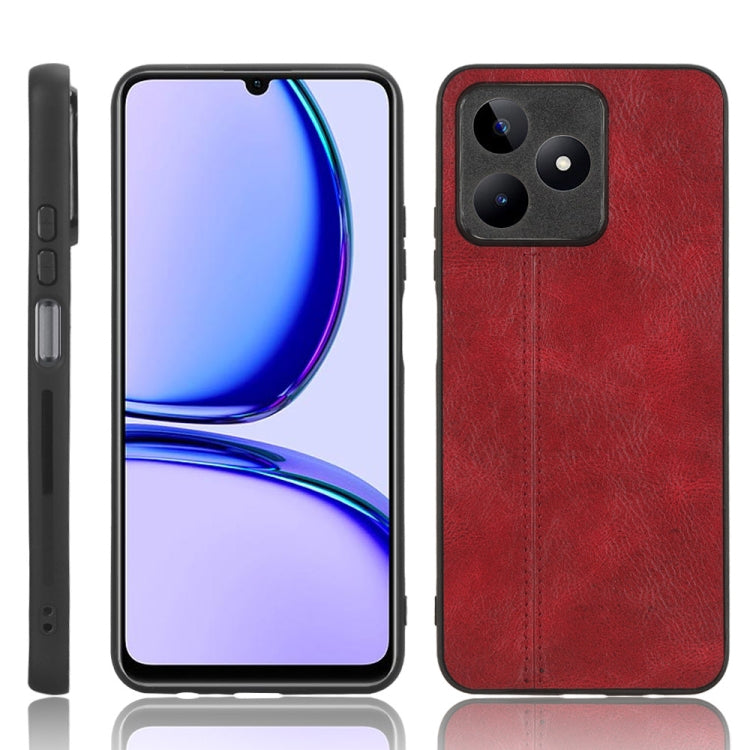 For Realme C53 4G / Narzo N53 4G Sewing Cow Pattern Skin PC + PU + TPU Phone Case