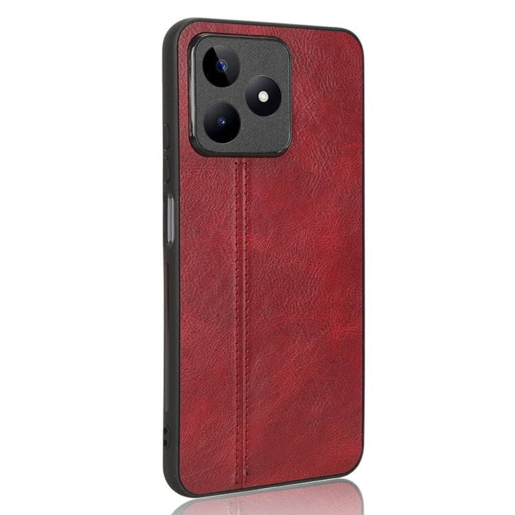 For Realme C53 4G / Narzo N53 4G Sewing Cow Pattern Skin PC + PU + TPU Phone Case