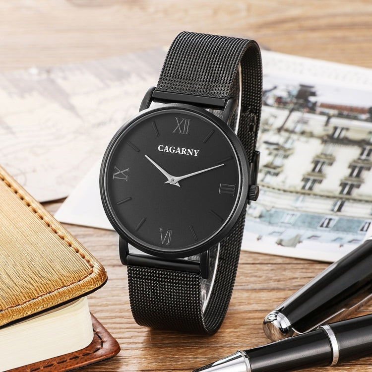 CAGARNY 6812 Concise Style Ultra Thin Quartz Wrist Watch with Stainless Steel Band