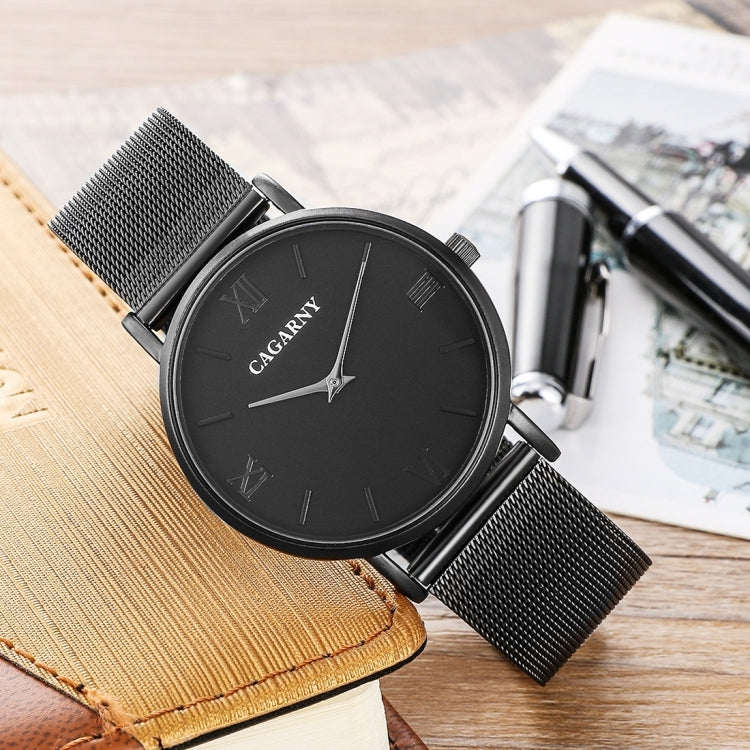 CAGARNY 6812 Concise Style Ultra Thin Quartz Wrist Watch with Stainless Steel Band