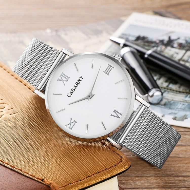 CAGARNY 6812 Concise Style Ultra Thin Quartz Wrist Watch with Stainless Steel Band