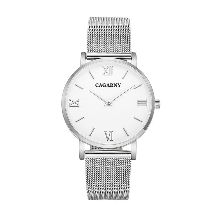 CAGARNY 6812 Concise Style Ultra Thin Quartz Wrist Watch with Stainless Steel Band