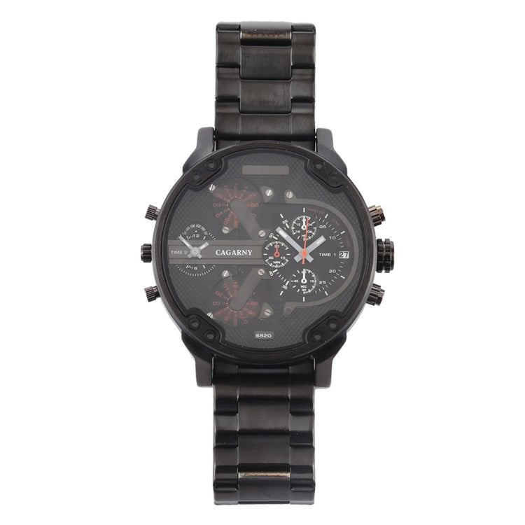 CAGARNY 6820 Fashionable Business Style Large Dial Dual Time Zone Quar