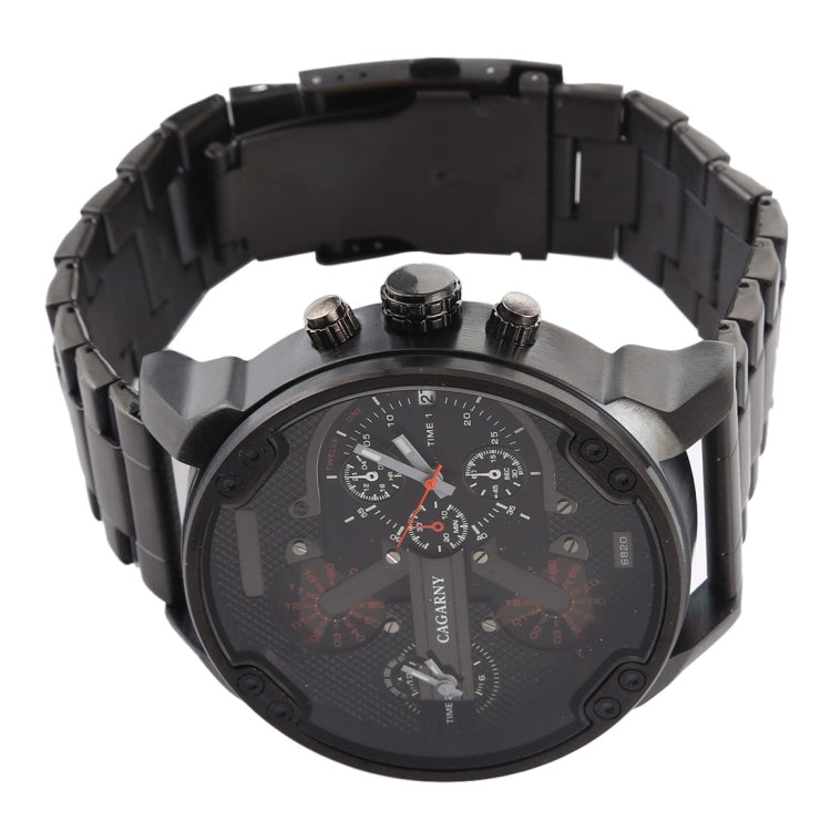 CAGARNY 6820 Fashionable Business Style Large Dial Dual Time Zone Quar