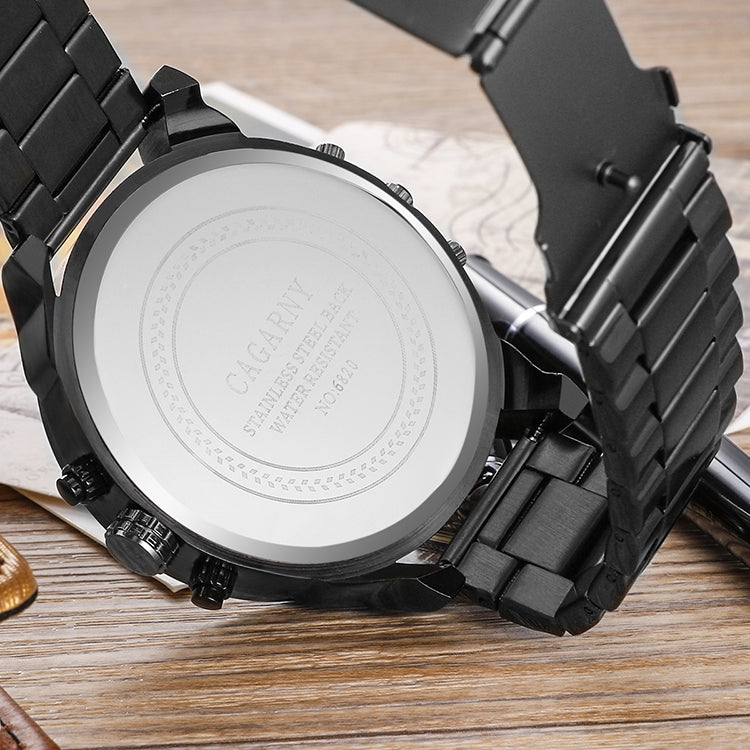 CAGARNY 6820 Fashionable Business Style Large Dial Dual Time Zone Quar