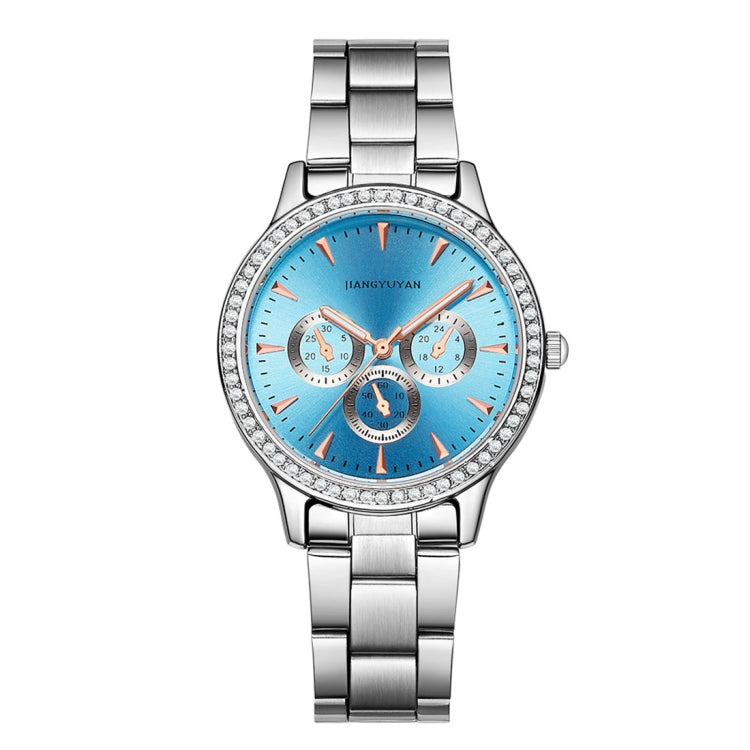 1418 JIAYUYAN Water Resistant Fashion Women Quartz Wrist Watch with Alloy Band  Three Decoration Dials