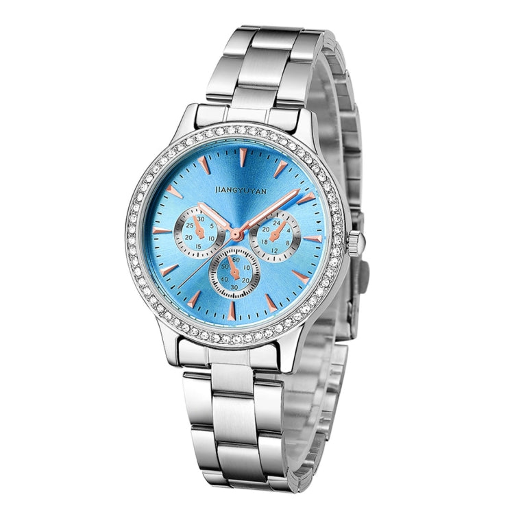 1418 JIAYUYAN Water Resistant Fashion Women Quartz Wrist Watch with Alloy Band  Three Decoration Dials