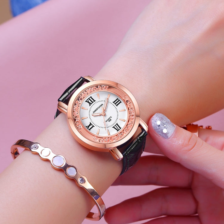1745 JIAYUYAN Fashion Women Quartz Wrist Watch with PU Leather Band and Alloy Watch Case
