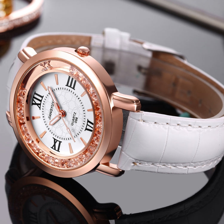 1745 JIAYUYAN Fashion Women Quartz Wrist Watch with PU Leather Band and Alloy Watch Case