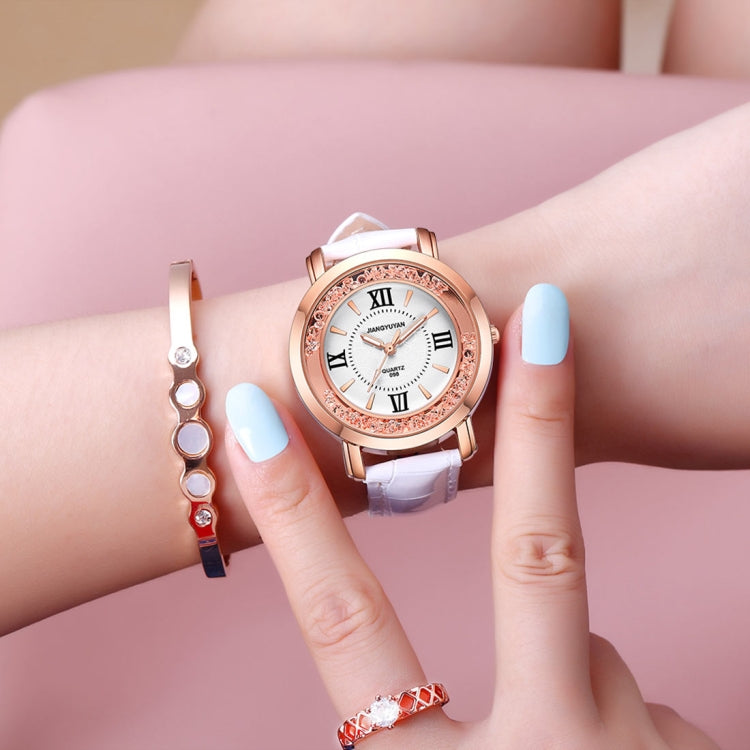 1745 JIAYUYAN Fashion Women Quartz Wrist Watch with PU Leather Band and Alloy Watch Case