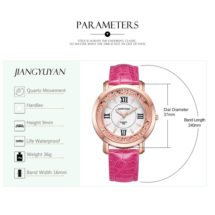 1745 JIAYUYAN Fashion Women Quartz Wrist Watch with PU Leather Band and Alloy Watch Case