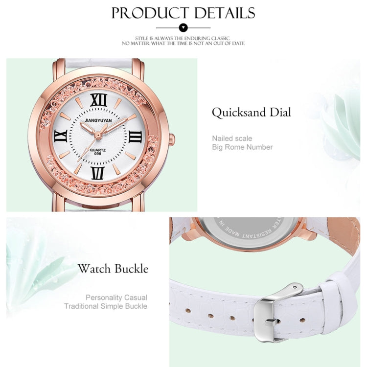 1745 JIAYUYAN Fashion Women Quartz Wrist Watch with PU Leather Band and Alloy Watch Case
