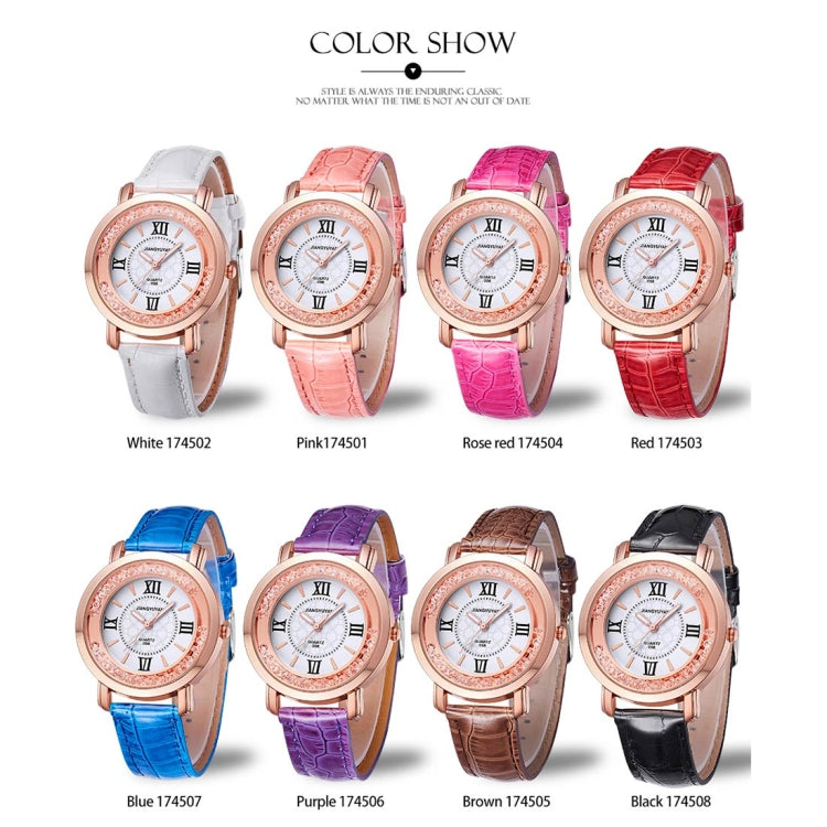 1745 JIAYUYAN Fashion Women Quartz Wrist Watch with PU Leather Band and Alloy Watch Case