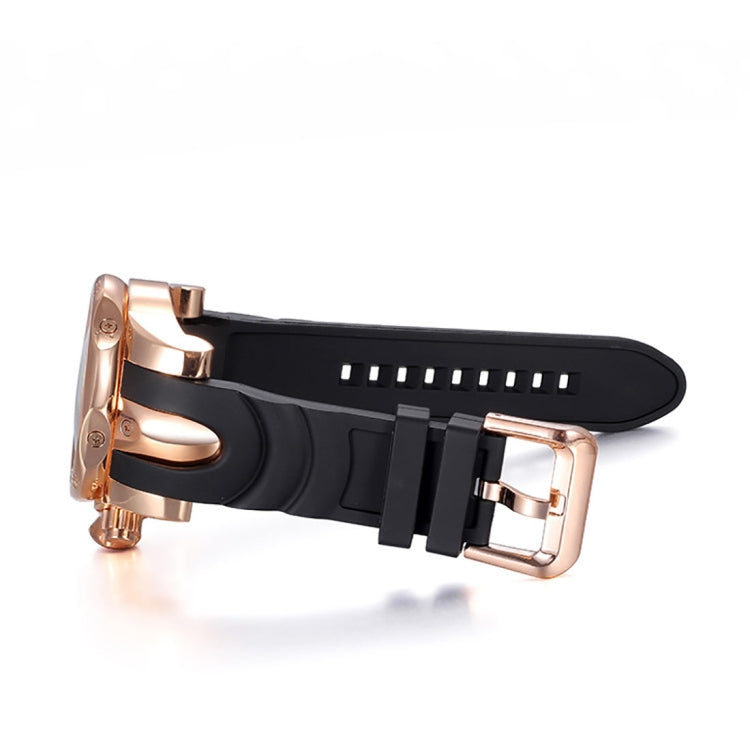 1670 Shock Resistant Fashionable Quartz Business Sport Wrist Watch with Rubber Band & Alloy Case for Men