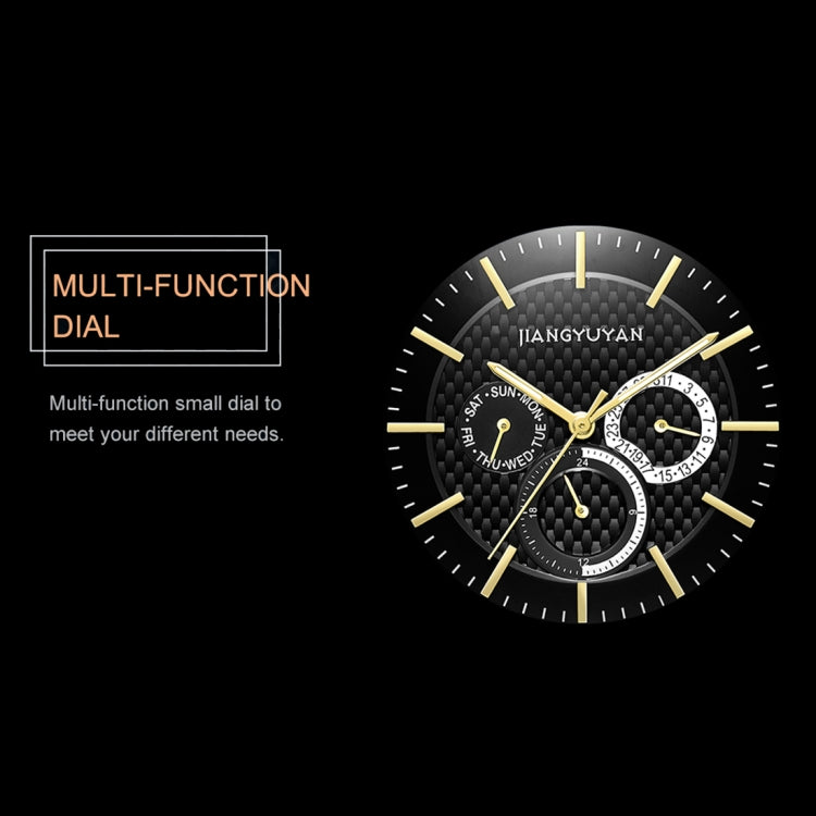 JIAYUYAN Fashion Original Quartz Wrist Watch with Multi-function Small Dail Stainless Steel Strap/Band and Alloy case  Watch For Man 1637