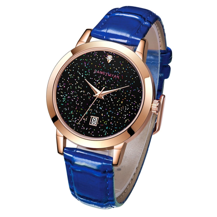 1661 JIAYUYAN  Quartz Wrist Watch Starry Sky Dial with Calendar & Leather Strap/Band & Alloy Case  Watch For Women