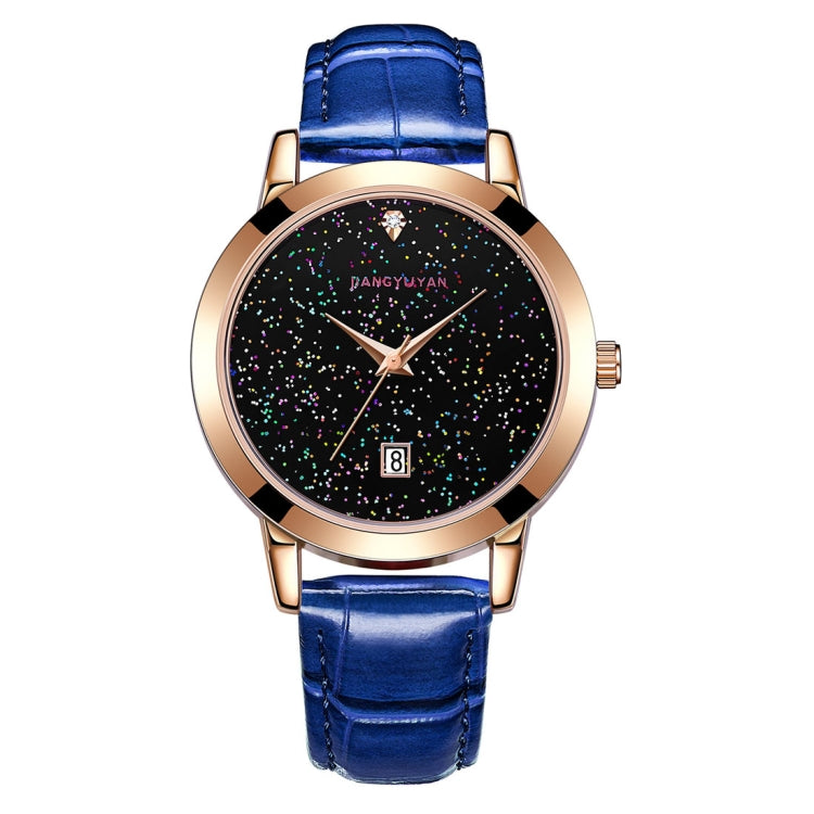 1661 JIAYUYAN  Quartz Wrist Watch Starry Sky Dial with Calendar & Leather Strap/Band & Alloy Case  Watch For Women