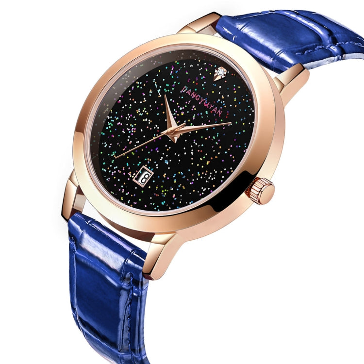 1661 JIAYUYAN  Quartz Wrist Watch Starry Sky Dial with Calendar & Leather Strap/Band & Alloy Case  Watch For Women