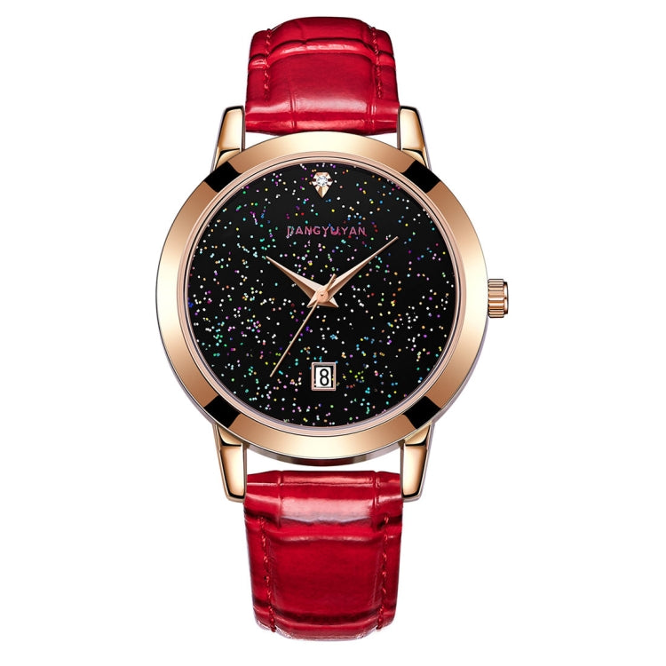 1661 JIAYUYAN  Quartz Wrist Watch Starry Sky Dial with Calendar & Leather Strap/Band & Alloy Case  Watch For Women