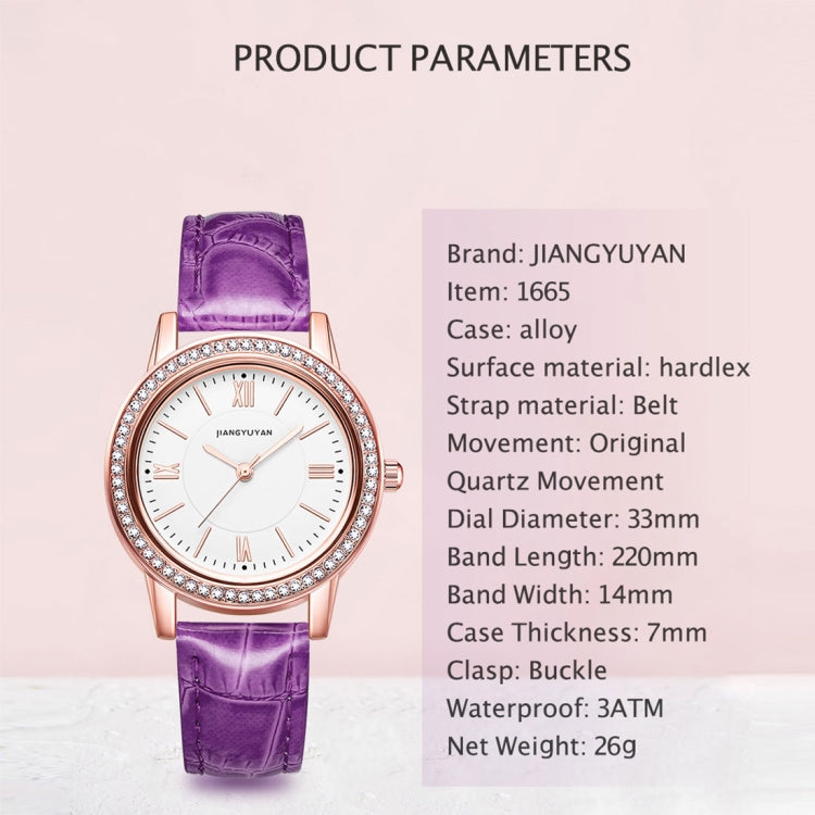 1665JIAYUYAN Fashion  Women Quartz Wrist Watch with PU Leather band and alloy watch case