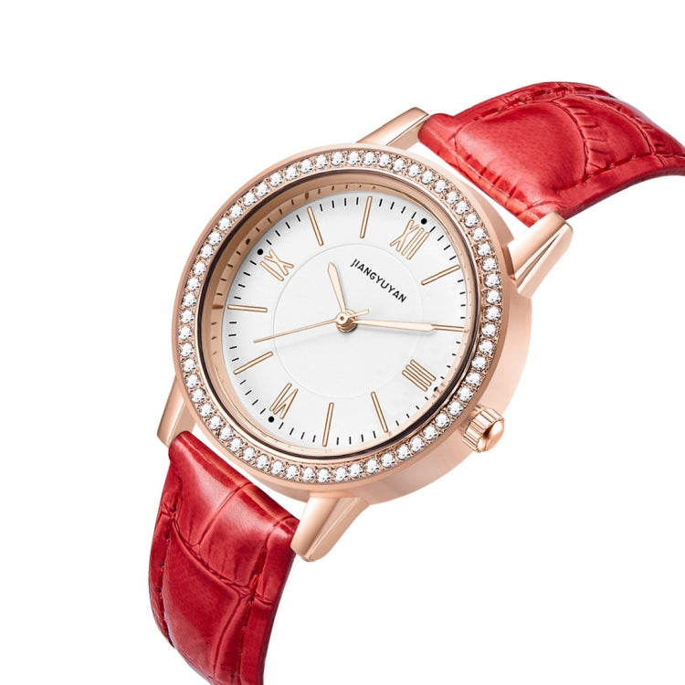 1665JIAYUYAN Fashion  Women Quartz Wrist Watch with PU Leather band and alloy watch case