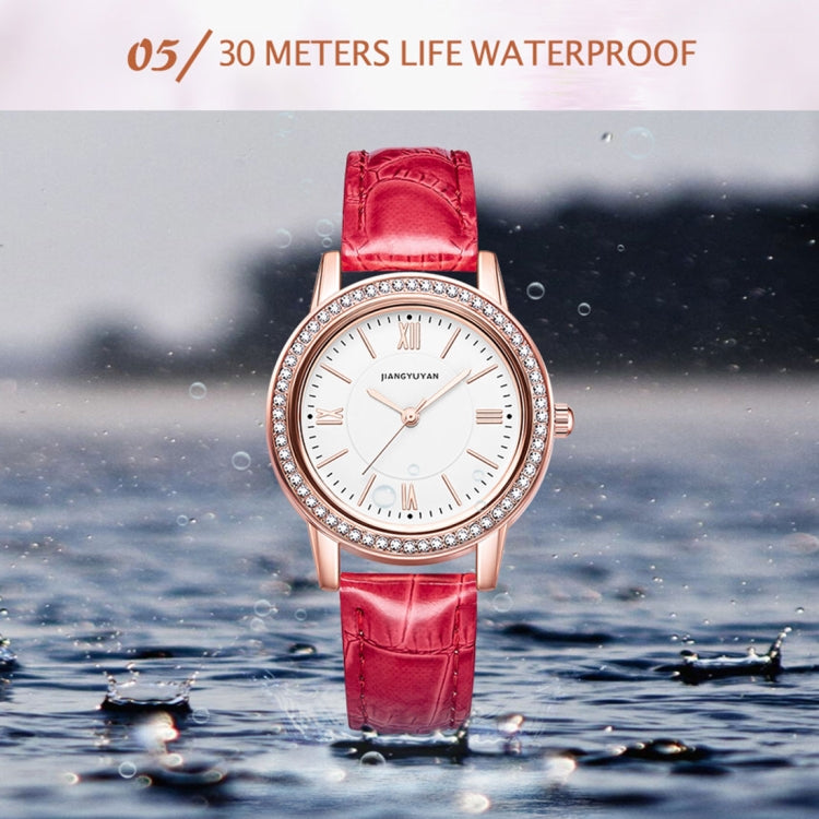1665JIAYUYAN Fashion  Women Quartz Wrist Watch with PU Leather band and alloy watch case
