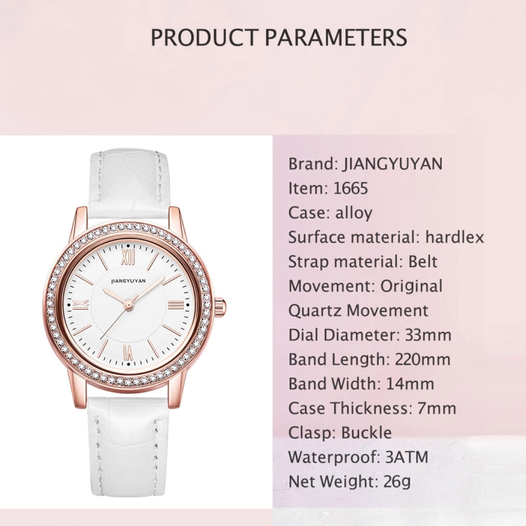1665JIAYUYAN Fashion  Women Quartz Wrist Watch with PU Leather band and alloy watch case
