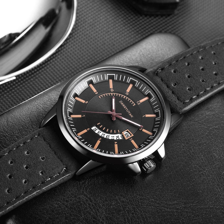 1422 JIAYUYAN Quartz Wrist Watch with Calendar & Leather Strap/Band & Alloy Case  Watch For Man
