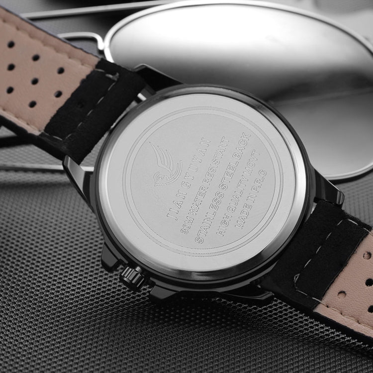 1422 JIAYUYAN Quartz Wrist Watch with Calendar & Leather Strap/Band & Alloy Case  Watch For Man