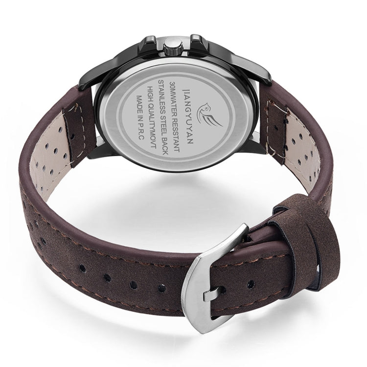 1422 JIAYUYAN Quartz Wrist Watch with Calendar & Leather Strap/Band & Alloy Case  Watch For Man