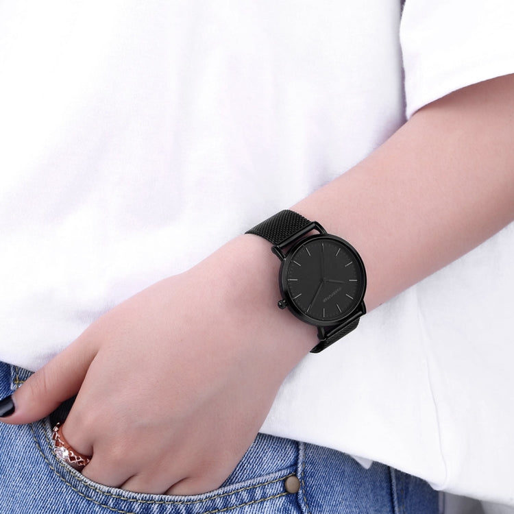 1469 JIAYUYAN Quartz Wrist Watch with Stainless Steel Band Watch Couple Watch For Women (Black)