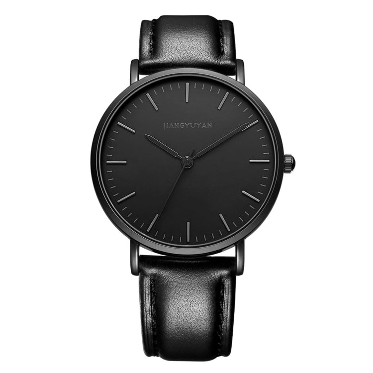 1469 JIAYUYAN Quartz Wrist Watch with Leather Band Watch Couple Watch For Women (Black)