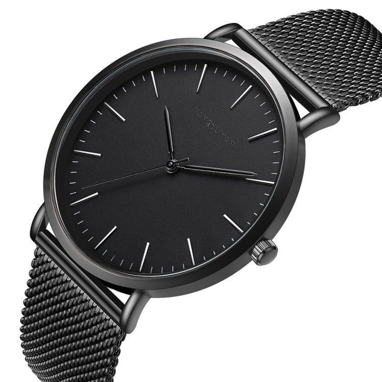 1469 JIAYUYAN Quartz Wrist Watch with Stainless Steel Band Watch Couple Watch For Man(Black)