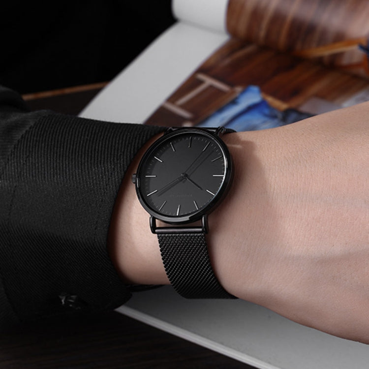 1469 JIAYUYAN Quartz Wrist Watch with Stainless Steel Band Watch Couple Watch For Man(Black)