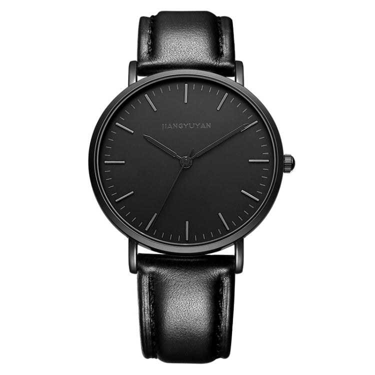 1469 JIAYUYAN Quartz Wrist Watch with PU Leather Band Watch Couple Watch For Man (Black)