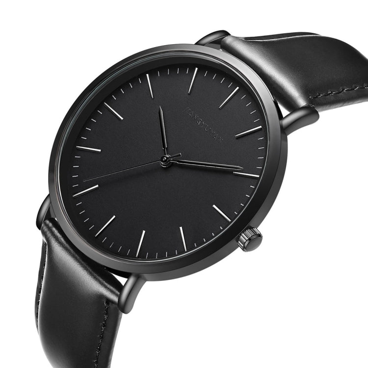1469 JIAYUYAN Quartz Wrist Watch with PU Leather Band Watch Couple Watch For Man (Black)