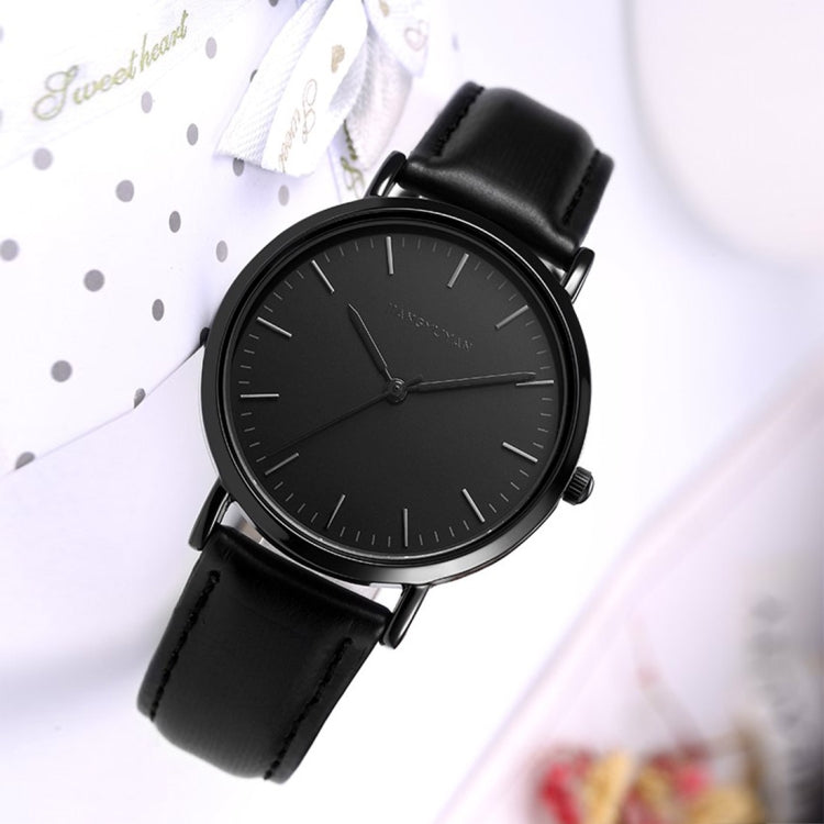 1469 JIAYUYAN Quartz Wrist Watch with PU Leather Band Watch Couple Watch For Man (Black)