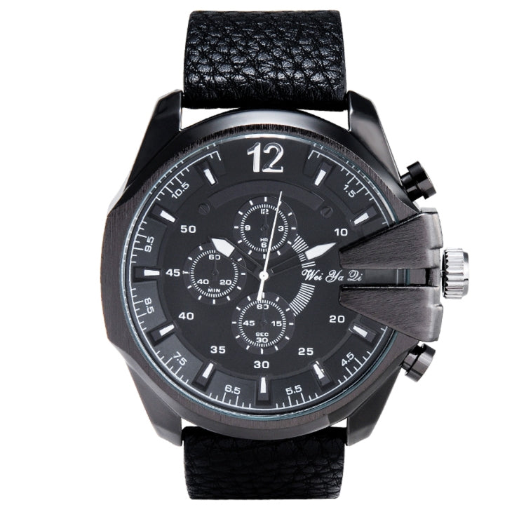 WeiYaQi 89017 Fashion Wrist Watch with Black Leather  Band