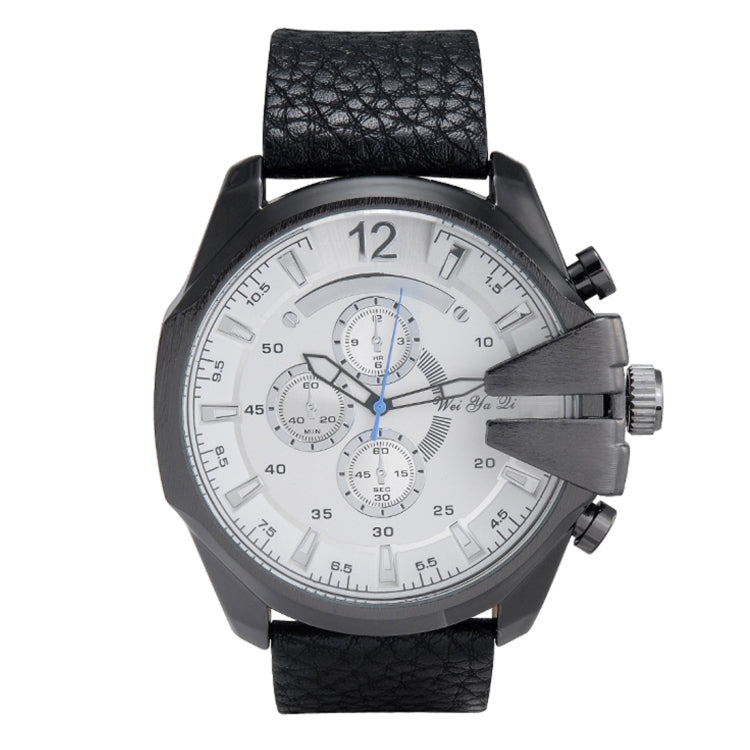 WeiYaQi 89017 Fashion Wrist Watch with Black Leather  Band