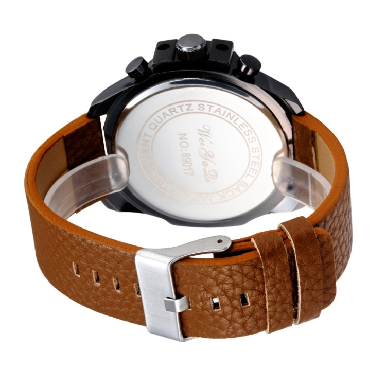 WeiYaQi 89017 Fashion Wrist Watch with Black Leather  Band