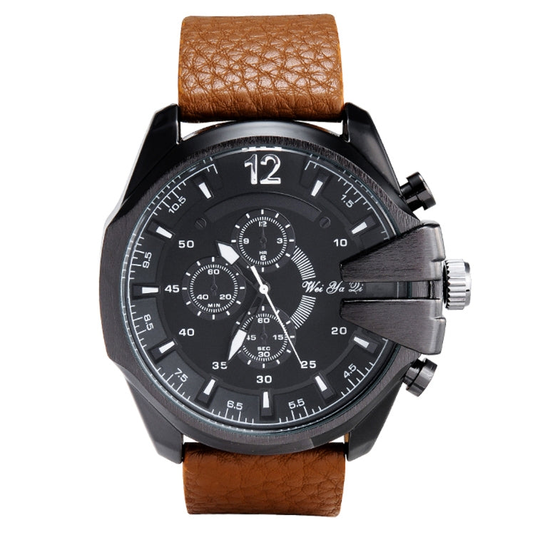 WeiYaQi 89017 Fashion Wrist Watch with Brown Leather Band