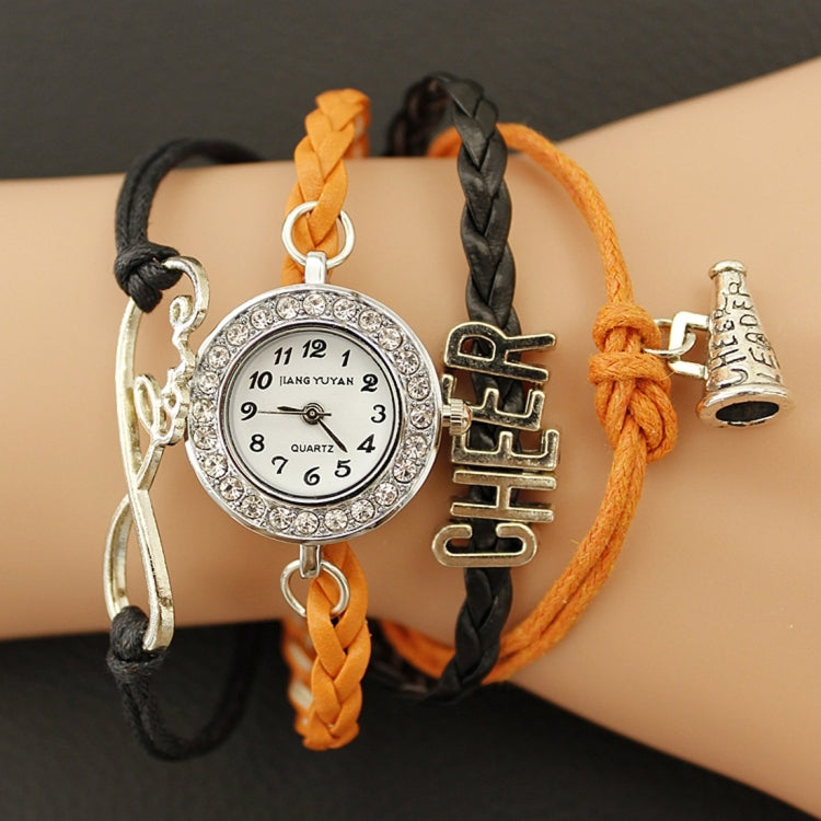 JIANGYUYAN PU Woven Strap Cheers GL68 Quartz Movement Bracelet Watch with Lobster Clasp