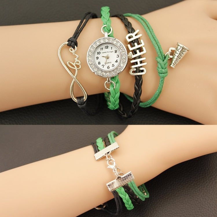 JIANGYUYAN PU Woven Strap Cheers GL68 Quartz Movement Bracelet Watch with Lobster Clasp