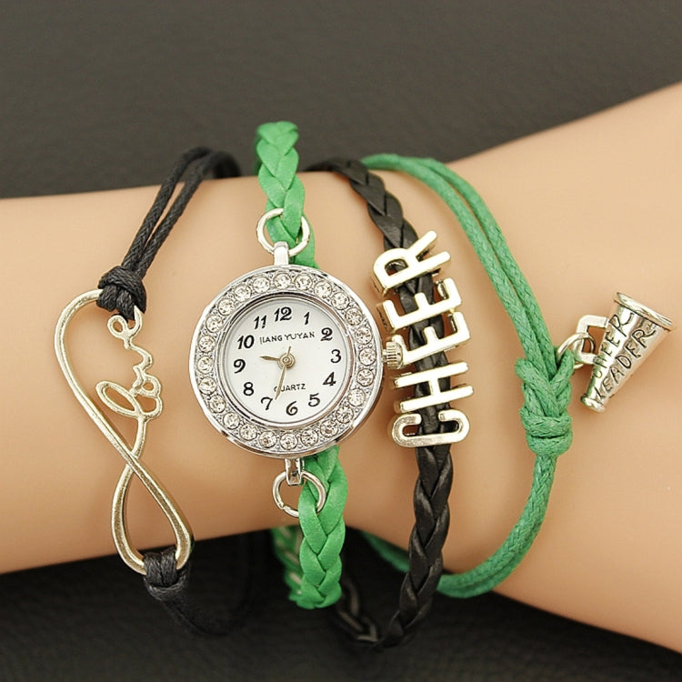 JIANGYUYAN PU Woven Strap Cheers GL68 Quartz Movement Bracelet Watch with Lobster Clasp