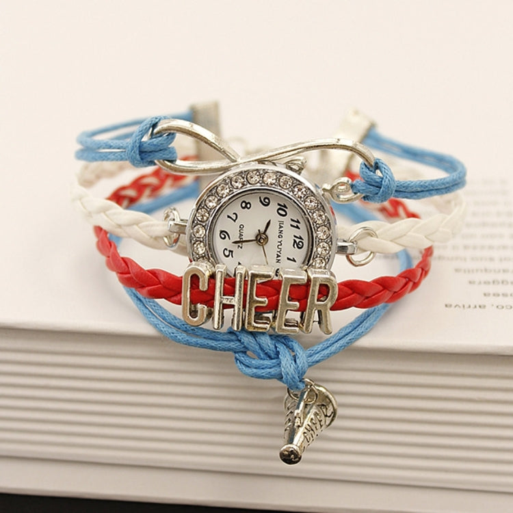 JIANGYUYAN PU Woven Strap Cheers GL68 Quartz Movement Bracelet Watch with Lobster Clasp