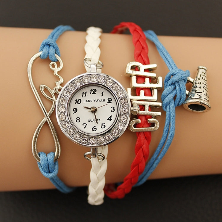 JIANGYUYAN PU Woven Strap Cheers GL68 Quartz Movement Bracelet Watch with Lobster Clasp
