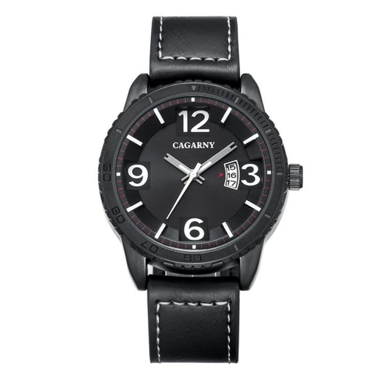 CAGARNY 9857 Fashion Quartz Movement Wrist Watch with Leather Band