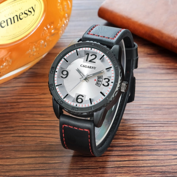 CAGARNY 9857 Fashion Quartz Movement Wrist Watch with Leather Band
