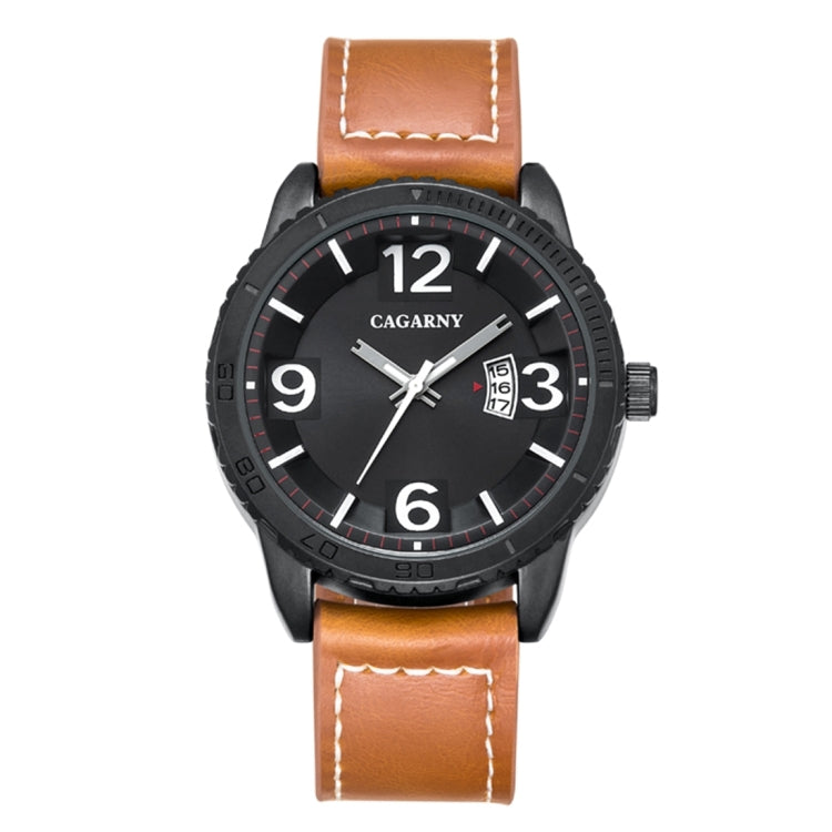 CAGARNY 9857 Fashion Quartz Movement Wrist Watch with Leather Band